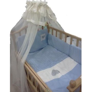 Lenjerie de pat Nino 2 Cuoricini Blue Lenjerie de pat Nino 2 Cuoricini Blue