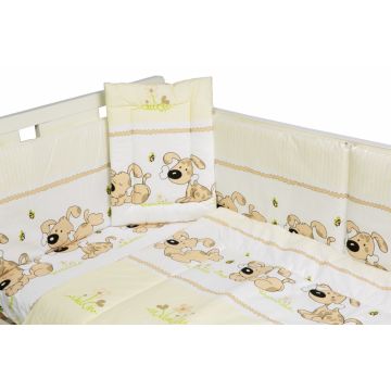 Lenjerie patut cu 5 piese Puppy Beige