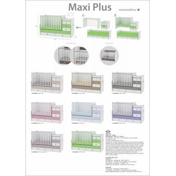 Mobilier transformabil Maxi Plus 70 x 160 cm White Artwood