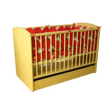 Patut Copii Lemn Cu Sertar Karolina II Natur