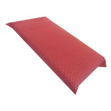 Cearsaf cu elastic pe colt 140x70 cm Buline albe pe rosu