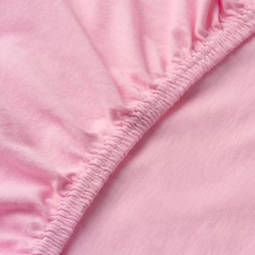 Cearsaf din bumbac jersey cu elastic pe contur 120x60x15 cm roz