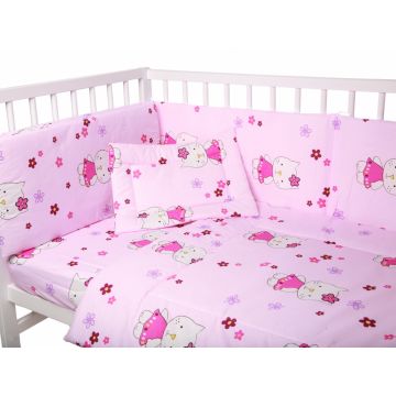 Lenjerie patut cu 3 piese Kitty Pink