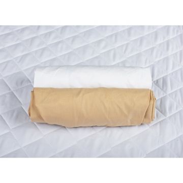 Set 2 x cearceaf cu elastic pt patut de 120x60 cm cappucino+alb