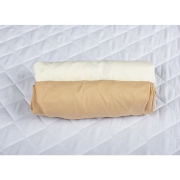 Set 2 x cearceaf cu elastic pt patut de 120x60 cm cappucino+crem