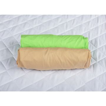 Set 2 x cearceaf cu elastic pt patut de 120x60 cm cappucino+verde