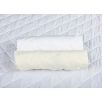 Set 2 x cearceaf cu elastic pt patut de 120x60 cm crem+alb