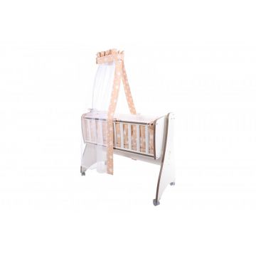 Set lenjerie cu 7 piese pentru pat balansoar First Dreams Beige Stars