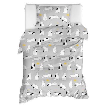 Lenjerie de pat din bumbac ranforce pentru pat de 1 persoană Mijolnir Liana Grey, x 200 cm - PaturiCopii.ro Lenjerie de pat din bumbac ranforce pentru pat de 1 persoană Mijolnir Liana Grey, x 200 cm - PaturiCopii.ro