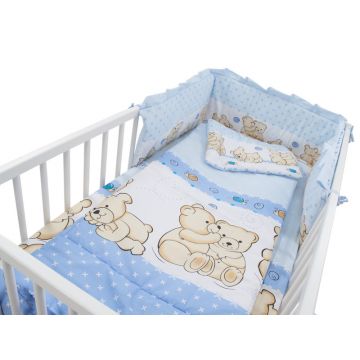 Lenjerie Teddy Friends Albastru 4 piese M2 140x70