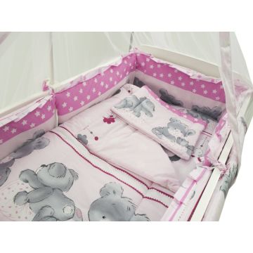 Lenjerie Teddy Hug Roz M2 4+1 piese 120x60