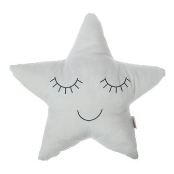 Pernă din amestec de bumbac pentru copii Mike & Co. NEW YORK Pillow Toy Star, 35 x 35 cm, gri deschis