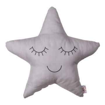 Pernă din amestec de bumbac pentru copii Mike & Co. NEW YORK Pillow Toy Star, 35 x 35 cm, gri