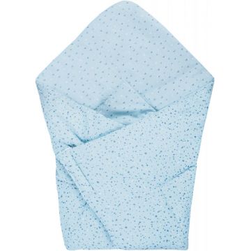 Sac de dormit si paturica pentru carucior 2 in 1 blue hearts 65x65cm