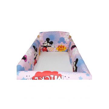 Set aparatoare patut, Maxi, Minnie si Mickey, roz, 120x60cm