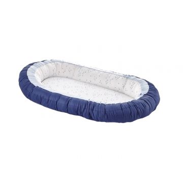 Baby nest cu 2 fete BabyJem Luxury Between Parents Dark BlueBlue