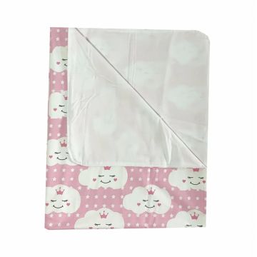 Paturica dubla de vara bebelusi DeLuxe 98x78 cm norisori zambareti roz
