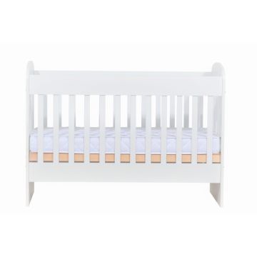 Patut din lemn pentru copii Nichiduta Sweet Dreams II cu somiera reglabila pe 3 inaltimi distincte, tratat cu vopsele si lacuri ecologice pe baza de apa + Saltea cocos 10 cm