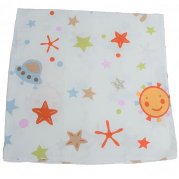 Scutec muselina Space bumbac organic 120x120 cm SeviBebe