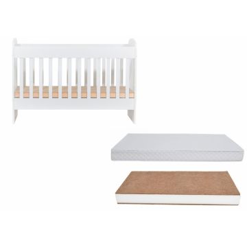 Set patut din lemn Nichiduta 120x60 cm Sweet Dreams II + Saltea cocos 10 cm