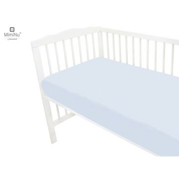 Cearceaf Jerse cu elastic 120x60 cm Light blue MimiNu