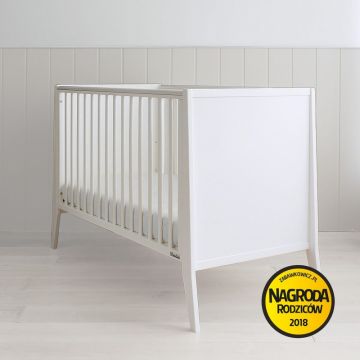 Patut din lemn pentru bebe inaltime saltea reglabila Slim Alb 120x60 cm