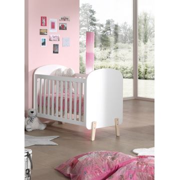 Patut din lemn de pin si MDF, pentru bebe Kiddy Alb, 120 x 60 cm