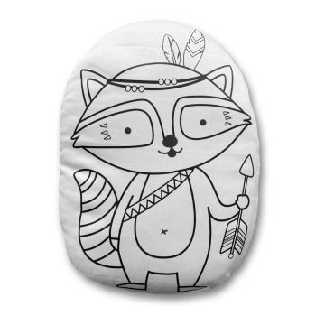 Set față de pernă din bumbac satinat și markere pentru textile Mr. Little Fox Indian Racoon