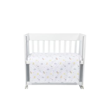 Set lenjerie 4 piese Mini Cot Grey Clouds