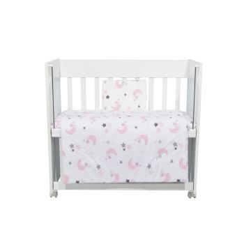 Set lenjerie 4 piese Mini Cot Pink Moon White