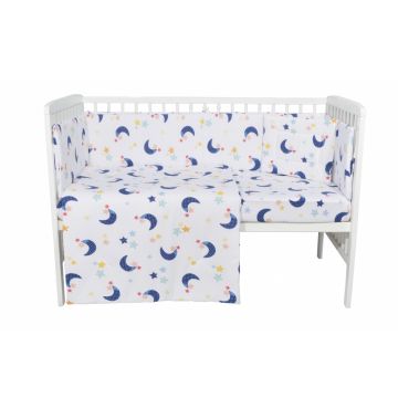 Set lenjerie patut cu 5 piese Dark Blue Moon Set lenjerie patut cu 5 piese Dark Blue Moon