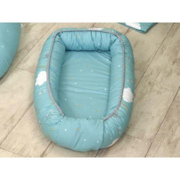 Baby Nest reversibil multifunctional pentru bebelusi Airy Sea 70 x 45 cm