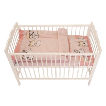 Lenjerie Bear On Moon Pink M1 4+1 piese 120x60