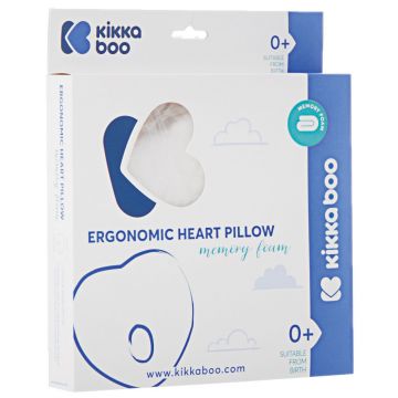 Perna pentru formarea capului KikkaBoo cu spuma de memorie Velvet Heart White