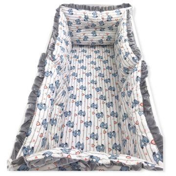 Set 6 aparatori protectii laterale patut 120x60 cm Ursi cu inimioare albastre Set 6 aparatori protectii laterale patut 120x60 cm Ursi cu inimioare albastre