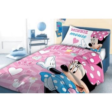 Set lenjerie pat copii Minnie Sweet 100x135 + 40x60 SunCity FRA541843