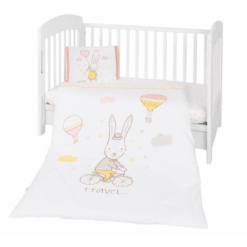 Set lenjerie patut cu 5 piese KikkaBoo Rabbits in Love