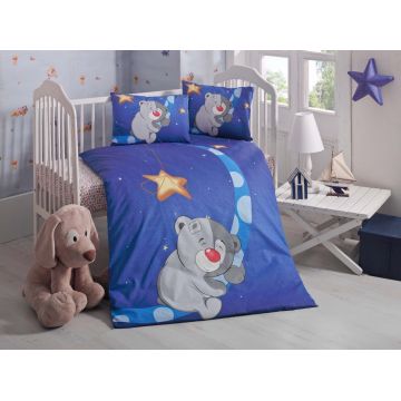 Set lenjerie pentru copii, din bumbac Ranforce, 4 piese, Pleasure Multicolor, 100 x 150 cm