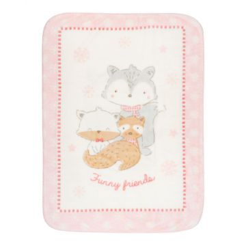 Paturica moale Super Soft 110 x 140 cm Funny Friends Pink