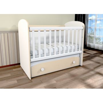 Patut cu leganare Diana 1 alb-cappuccino D102 Patut cu leganare Diana 1 alb-cappuccino D102