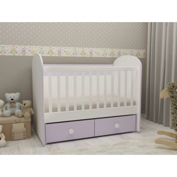 Patut cu leganare Diana 2 Alb-Violet D121 Patut cu leganare Diana 2 Alb-Violet D121