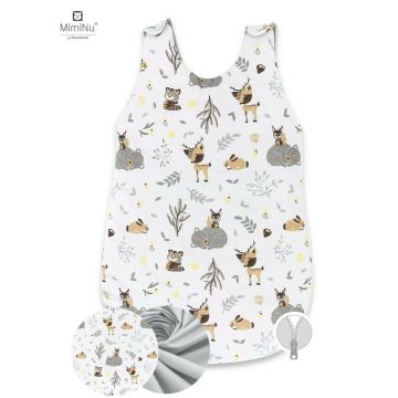 Sac de dormit de iarna 70 cm 0-6 luni 2.5 Tog Forest friends GreyBeige MimiNu