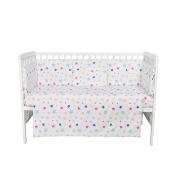 Set lenjerie 4 piese Mini Cot Colorful Stars