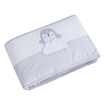 Aparatoare laterala mini-patut 90x40 cm Pinguin alb - gri 170 cm Aparatoare laterala mini-patut 90x40 cm Pinguin alb - gri 170 cm