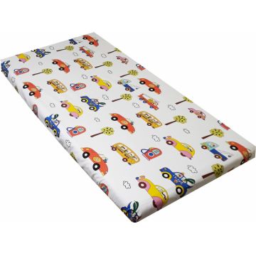 Cearceaf din bumbac cu elastic 120x60 cm School Bus