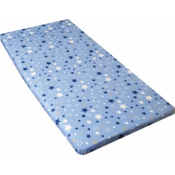 Cearceaf din bumbac cu elastic 120x60 cm Stars Blue
