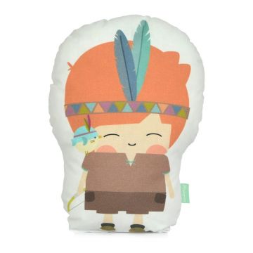 Pernă din amestec de bumbac Happynois Indian Boy, 40 x 30 cm