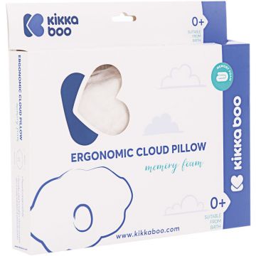 Pernuta memory pentru formarea capului KikkaBoo Velvet Cloud White
