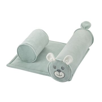 Pernuta pozitionator anti-rasucire BabyJem pentru bebelusi 34x36cm Dog Green