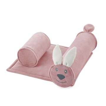 Pernuta pozitionator anti-rasucire BabyJem pentru bebelusi 34x36cm Bunny Pink